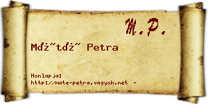 Máté Petra névjegykártya